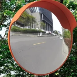vidaXL Utomhus Konvex Trafikspegel PC Plast Orange 45 cm