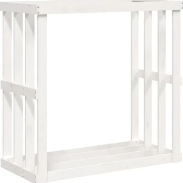 vidaXL Utomhus vedställ Vit 108x52x106 cm Massivt furu 822627