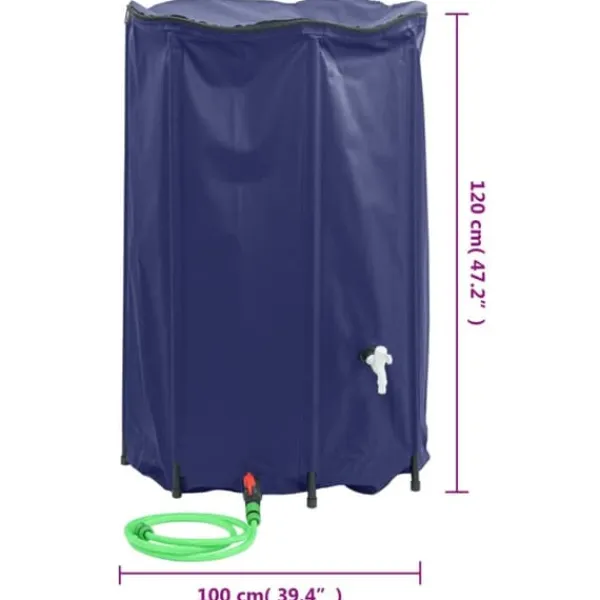 vidaXL Vattentank med kran vikbar 1000 L PVC - Bevattning
