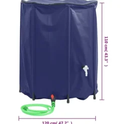 Online Vattentank med kran vikbar 1250 L PVC - Bevattning Regntunnor
