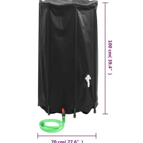 vidaXL Vattentank med kran vikbar 380 L PVC - Bevattning