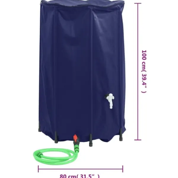 Outlet Vattentank med kran vikbar 500 L PVC - Bevattning Regntunnor