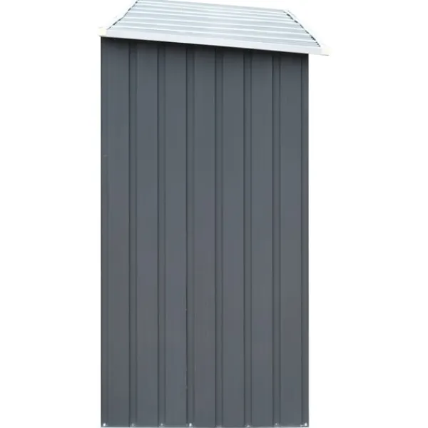 Hot Vedskjul i galvaniserat stål 330x84x152 cm grå Skjul, Garage & Carports
