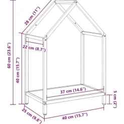 Outlet Vedställ antracit 40x25x60 cm kallvalsat stål Tillbehör Till Vedeldade Kaminer & Öppna Spisar