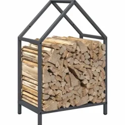 Outlet Vedställ antracit 40x25x60 cm kallvalsat stål Tillbehör Till Vedeldade Kaminer & Öppna Spisar