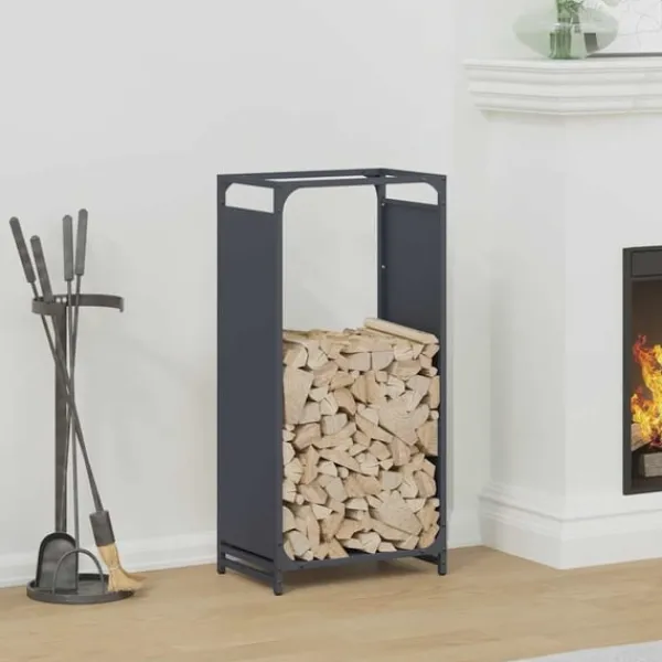 Discount Vedställ antracit 44x28x90 cm kallvalsat stål Tillbehör Till Vedeldade Kaminer & Öppna Spisar