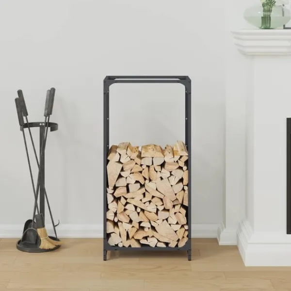 Discount Vedställ antracit 44x28x90 cm kallvalsat stål Tillbehör Till Vedeldade Kaminer & Öppna Spisar