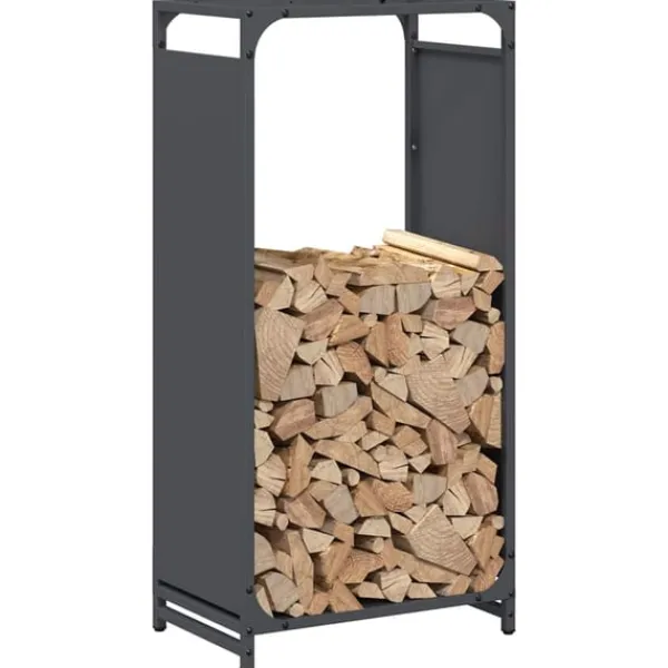 Discount Vedställ antracit 44x28x90 cm kallvalsat stål Tillbehör Till Vedeldade Kaminer & Öppna Spisar