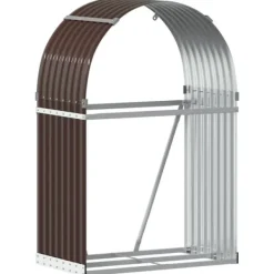 Discount Vedställ brun 80x45x120 cm galvaniserat stål - Vedställ & vedkorgar Tillbehör Till Vedeldade Kaminer & Öppna Spisar