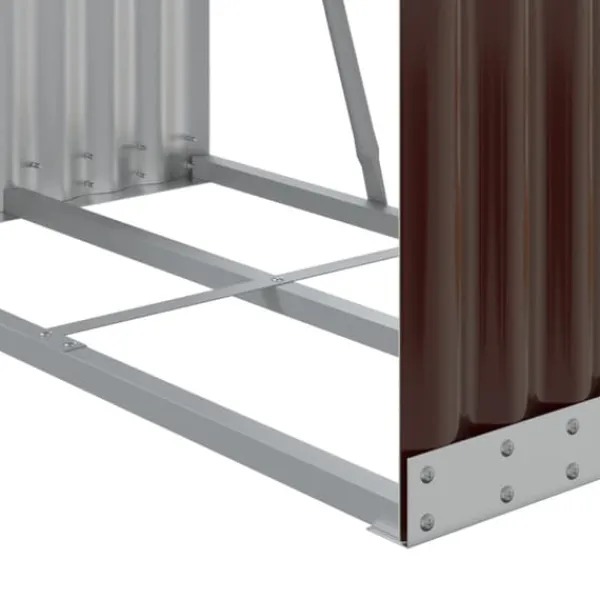 Discount Vedställ brun 80x45x120 cm galvaniserat stål - Vedställ & vedkorgar Tillbehör Till Vedeldade Kaminer & Öppna Spisar
