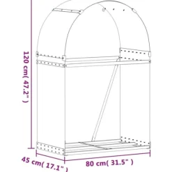 Discount Vedställ brun 80x45x120 cm galvaniserat stål - Vedställ & vedkorgar Tillbehör Till Vedeldade Kaminer & Öppna Spisar