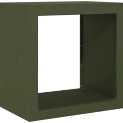 Vedställ grön 60x40x60 cm stål Tillbehör Till Vedeldade Kaminer & Öppna Spisar
