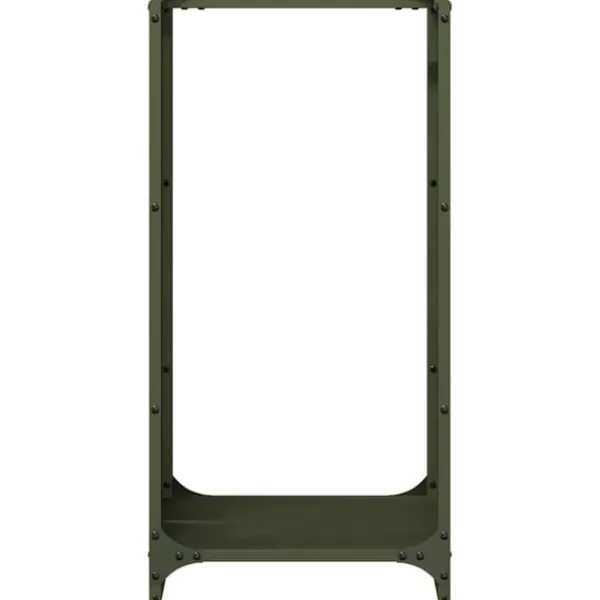 Online Vedställ olivgrön 40x30x80 cm kallvalsat stål Tillbehör Till Vedeldade Kaminer & Öppna Spisar