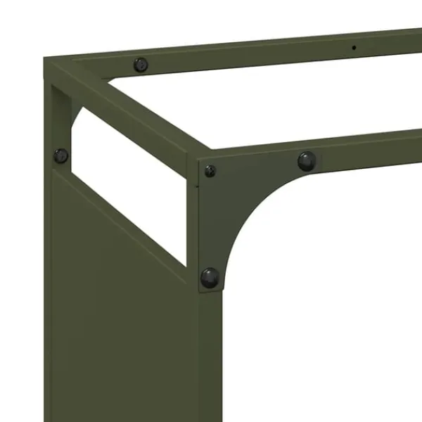 vidaXL Vedställ olivgrön 90x28x90 cm kallvalsat stål
