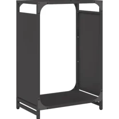 vidaXL Vedställ svart 44x28x65 cm kallvalsat stål