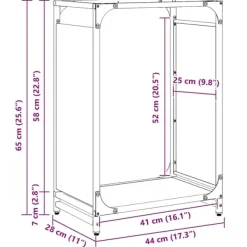 vidaXL Vedställ svart 44x28x65 cm kallvalsat stål