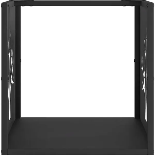 Sale Vedställ svart 40x40x40 cm kallvalsat stål Tillbehör Till Vedeldade Kaminer & Öppna Spisar