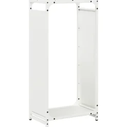 Sale Vedställ vit 44x28x90 cm kallvalsat stål Tillbehör Till Vedeldade Kaminer & Öppna Spisar