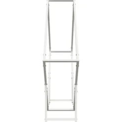 New Vedställ vit 100x25x100 cm kallvalsat stål Tillbehör Till Vedeldade Kaminer & Öppna Spisar