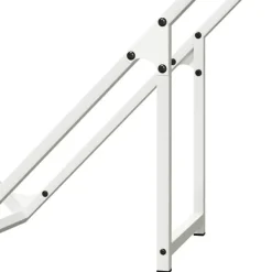 New Vedställ vit 100x25x100 cm kallvalsat stål Tillbehör Till Vedeldade Kaminer & Öppna Spisar