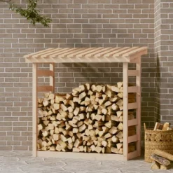 New Vedställ 108x64,5x110 cm massiv furu - Tillbehör till vedställ & vedkorgar Tillbehör Till Vedeldade Kaminer & Öppna Spisar