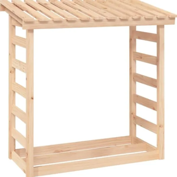 New Vedställ 108x64,5x110 cm massiv furu - Tillbehör till vedställ & vedkorgar Tillbehör Till Vedeldade Kaminer & Öppna Spisar