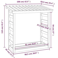 New Vedställ 108x64,5x110 cm massiv furu - Tillbehör till vedställ & vedkorgar Tillbehör Till Vedeldade Kaminer & Öppna Spisar