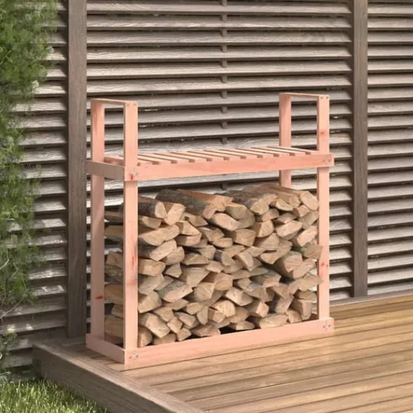 Outlet Vedställ 110x35x108,5 cm massiv douglas - Tillbehör till vedställ & vedkorgar Tillbehör Till Vedeldade Kaminer & Öppna Spisar