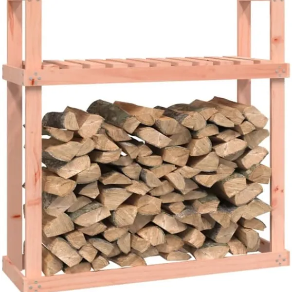 Outlet Vedställ 110x35x108,5 cm massiv douglas - Tillbehör till vedställ & vedkorgar Tillbehör Till Vedeldade Kaminer & Öppna Spisar