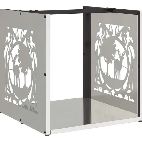 Vedställ 40x40x40 cm rostfritt stål Tillbehör Till Vedeldade Kaminer & Öppna Spisar