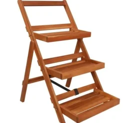 vidaXL 3-vånings planteringsställ 50x63x80 cm Solid Acacia 43994