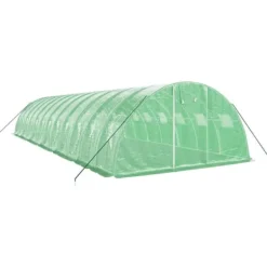 vidaXL Växthus med stålram grön 48 m² 12x4x2 m - Växthus