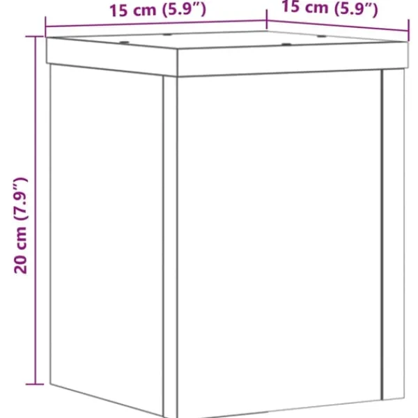 vidaXL Växtställ 2 st betonggrå 15x15x20 cm konstruerat trä