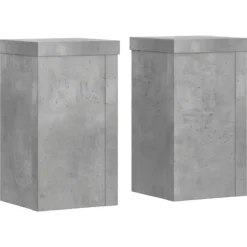 Clearance Växtställ 2 st betonggrå 10x10x18 cm konstruerat trä Krukor & Växtbehållare