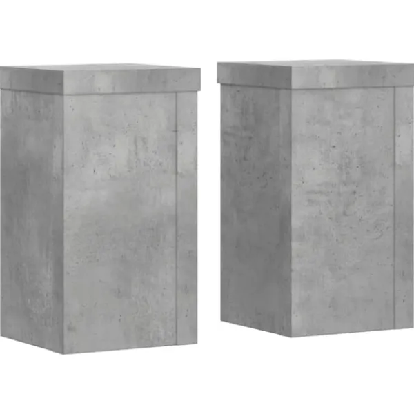 Clearance Växtställ 2 st betonggrå 10x10x18 cm konstruerat trä Krukor & Växtbehållare