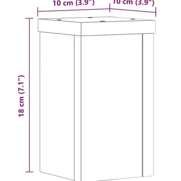 Clearance Växtställ 2 st betonggrå 10x10x18 cm konstruerat trä Krukor & Växtbehållare