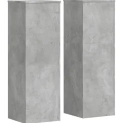 vidaXL Växtställ 2 st betonggrå 33x33x100 cm konstruerat trä