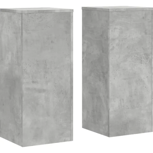 vidaXL Växtställ 2 st betonggrå 30x30x70 cm konstruerat trä