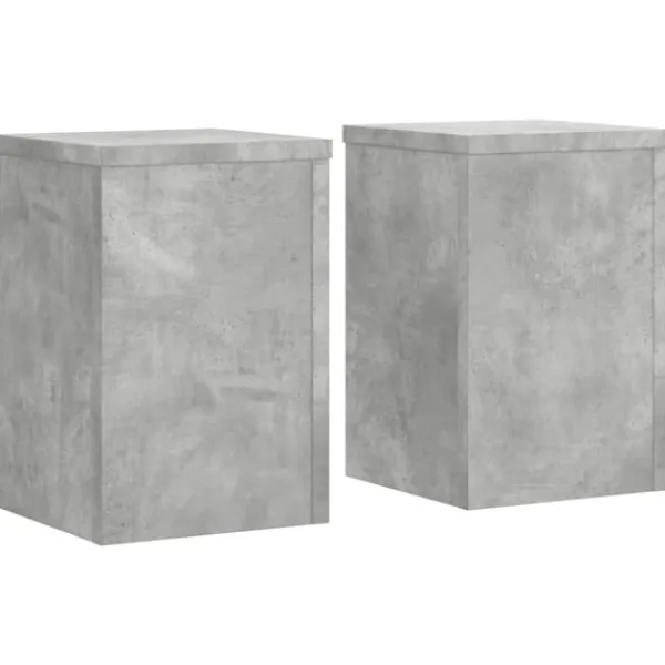 New Växtställ 2 st betonggrå 20x20x30 cm konstruerat trä Växtställ