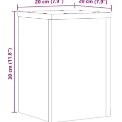 New Växtställ 2 st betonggrå 20x20x30 cm konstruerat trä Växtställ