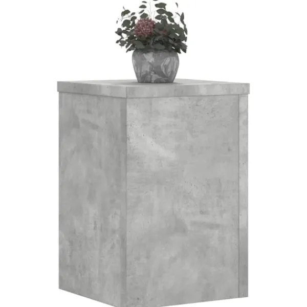 New Växtställ 2 st betonggrå 20x20x30 cm konstruerat trä Växtställ