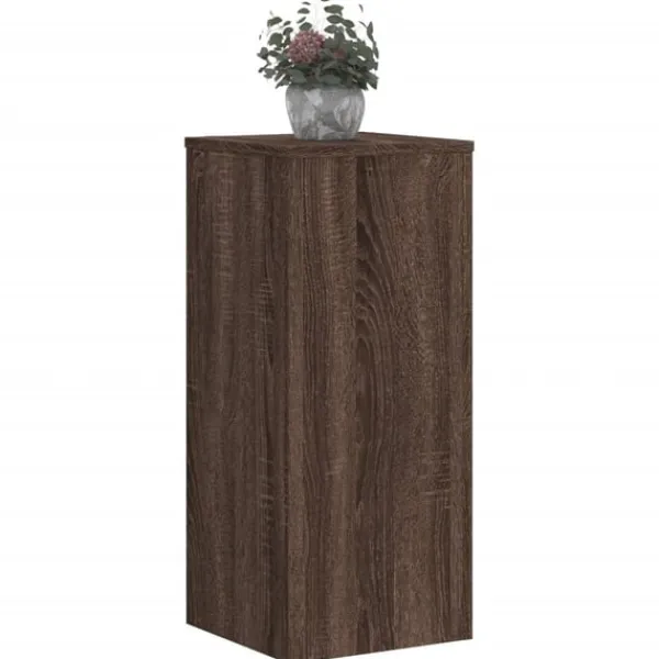 Outlet Växtställ 2 st brun ek 30x30x70 cm konstruerat trä Växtställ