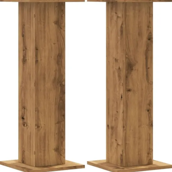 Clearance Växtställ 2 st ek 30x30x80 cm konstruerat trä Växtställ