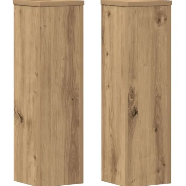 vidaXL Växtställ 2 st ek 17x17x60 cm konstruerat trä