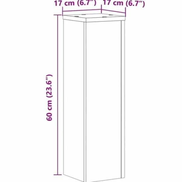 vidaXL Växtställ 2 st ek 17x17x60 cm konstruerat trä
