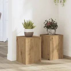 Clearance Växtställ 2 st ek 25x25x35 cm konstruerat trä Växtställ