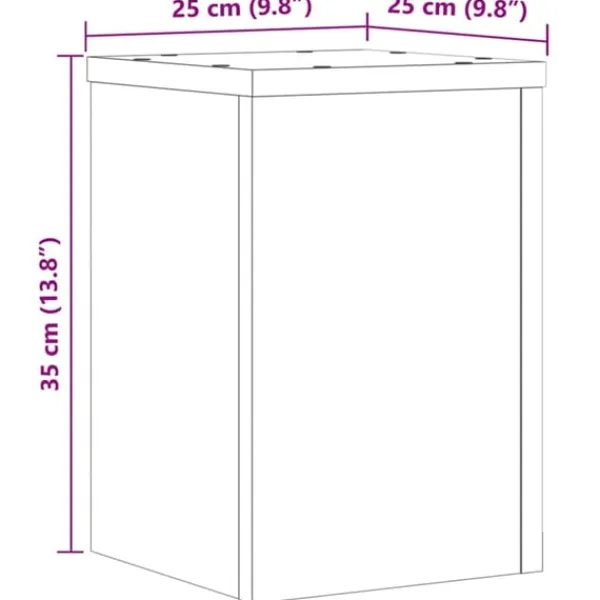Clearance Växtställ 2 st ek 25x25x35 cm konstruerat trä Växtställ