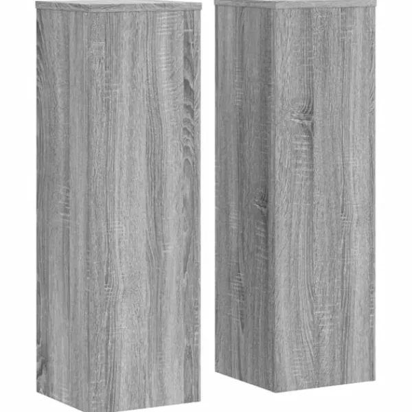 vidaXL Växtställ 2 st grå sonoma 25x25x80 cm konstruerat trä