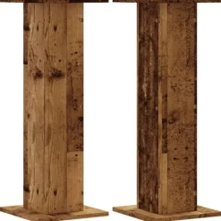 Clearance Växtställ 2 st åldrat trä 30x30x80 cm konstruerat trä Växtställ