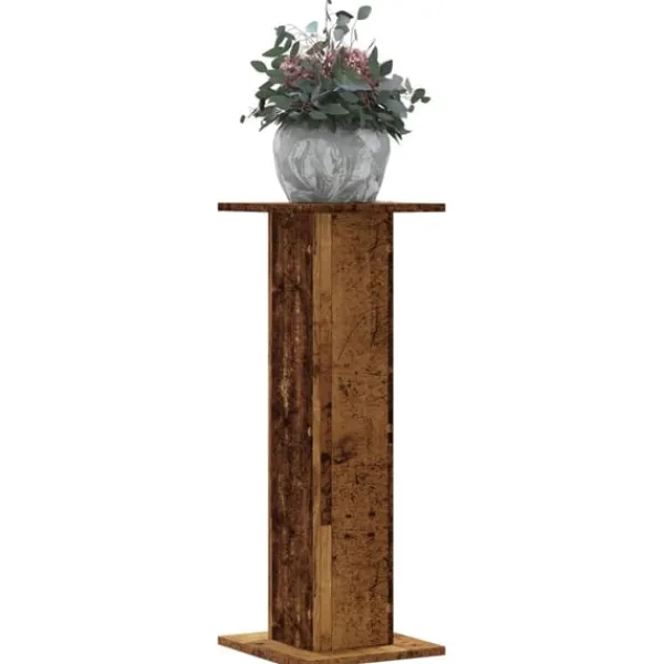 Clearance Växtställ 2 st åldrat trä 30x30x80 cm konstruerat trä Växtställ
